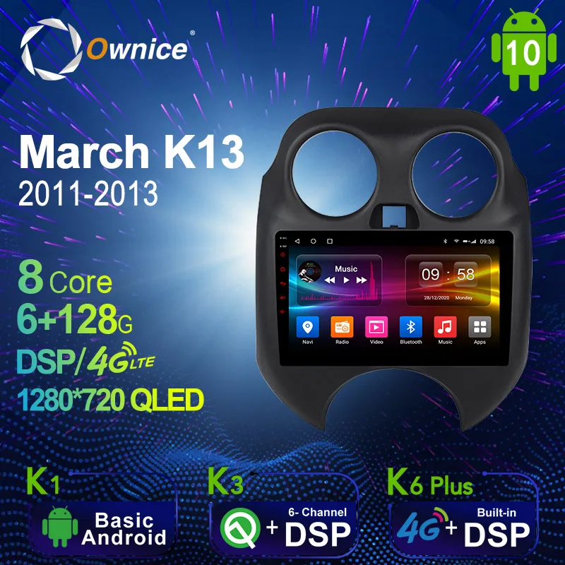 K6 Plus Android 10.0 6G+128G Car Radio Stereo for Nissan March K13 2010 - 2013 Auto Audio GPS 4G LTE System head unit 1280*720 K6 Plus Android 10.0 6G+128G Car Radio Stereo for Nissan March K13 2010 - 2013 Auto Audio GPS 4G LTE System head unit 1280*720