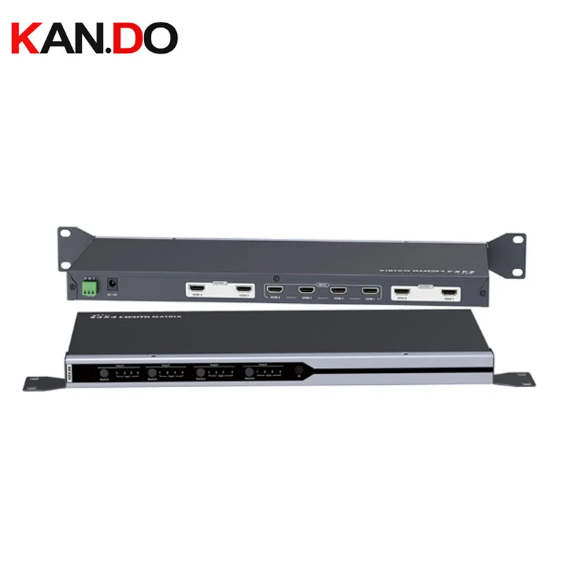 

Матричный коммутатор 414 4 × 4 HDMI HD с 4 входами HDMI 4 выхода HDMI ИК пульт дистанционного управления RS232 кнопка управления HDMI коммутатор 4K x 2K @ 30 Гц