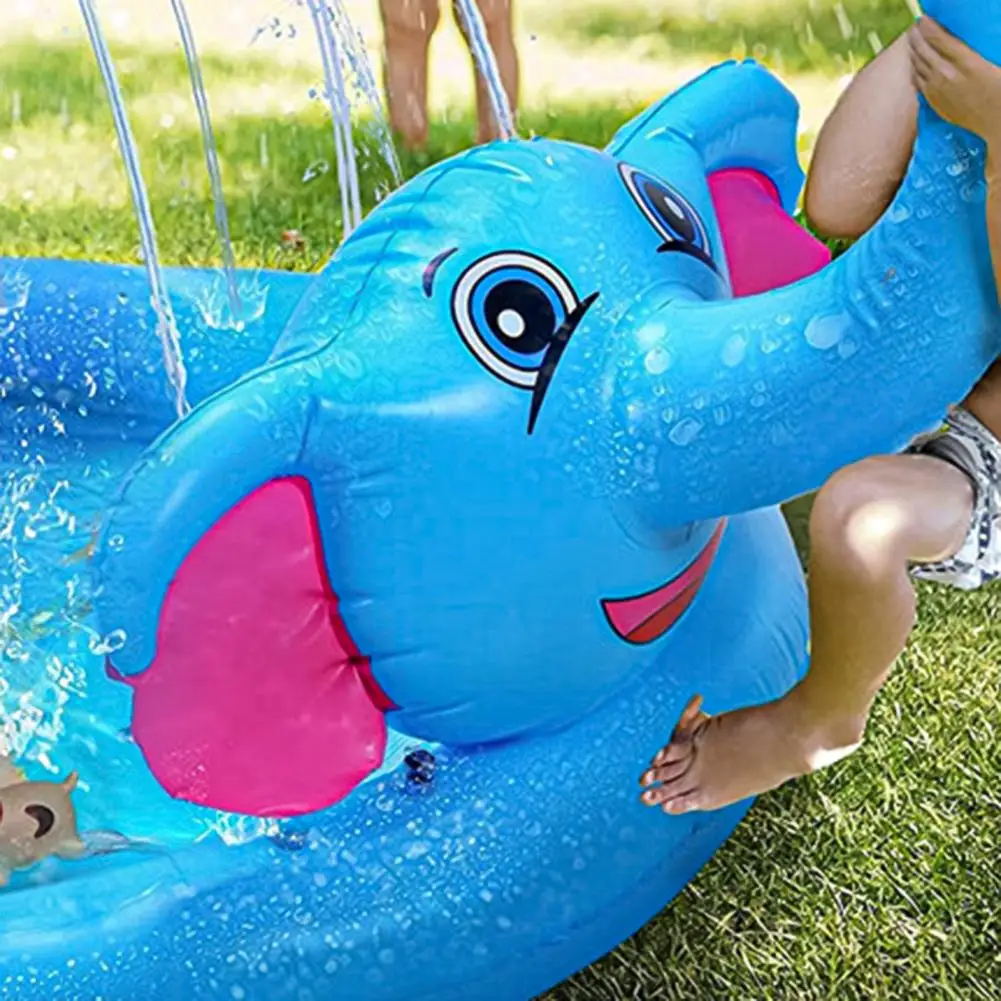 

50% Hot Sale kids children Inflatable Pool Elephant Shape Reusable PVC Foldable Outdoor Sprinkler Blow Up Pool for Toddlers