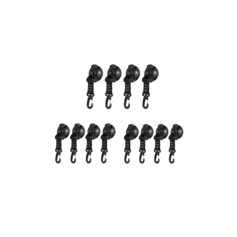 

4pcs Outdoor Suction Cup Anchor Securing Hook Tie Down Camping Tarp Car Side Awning Pool Tarps Tents Carabiner -40