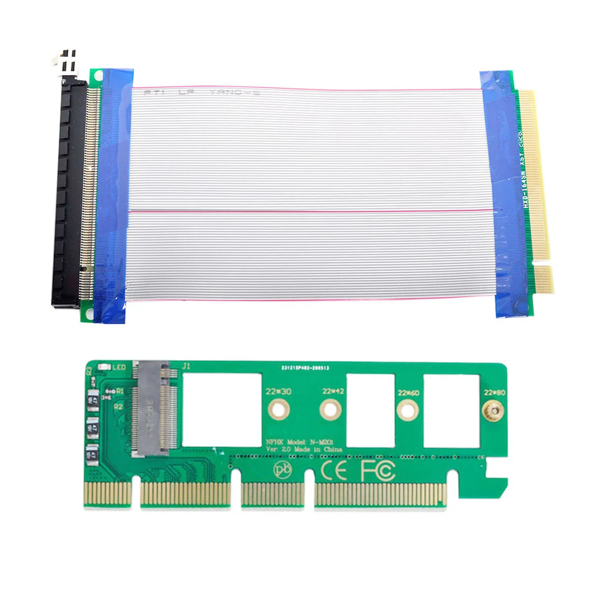 

Jimier M-Key NVME NGFF AHCI SSD to PCI-E 3.0 16x x16 Vertical Adapter with PCI-E Male to Female Extension Cable