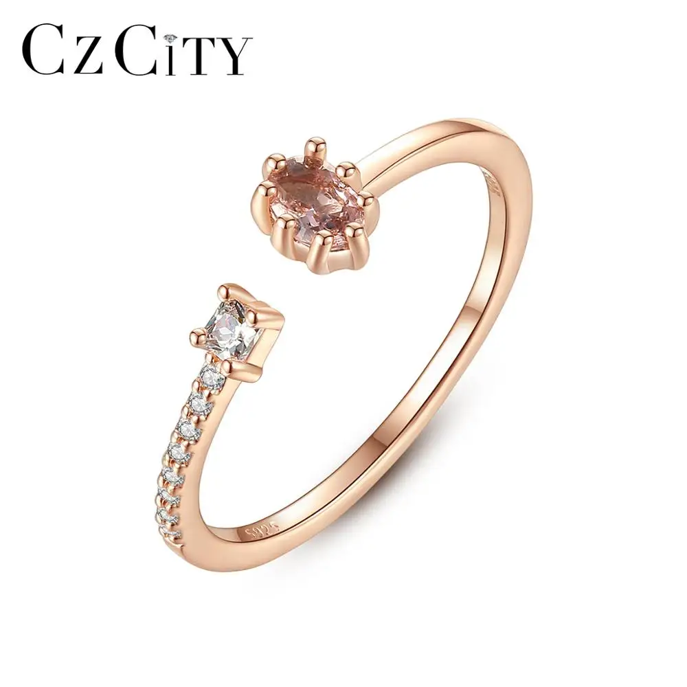 CZCITY из чистого 925 пробы серебра, нежные кольца для женщин и девушек, вечерние кольца для помолвки, хорошее ювелирное изделие SR0340