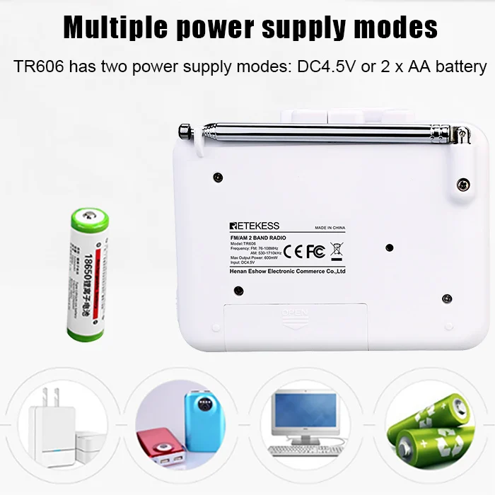 Retekess TR606 2 Band FM/AM портативное радио с воспроизведением кассеты Диктофон поддержка Встроенный/внешний микрофон Запись