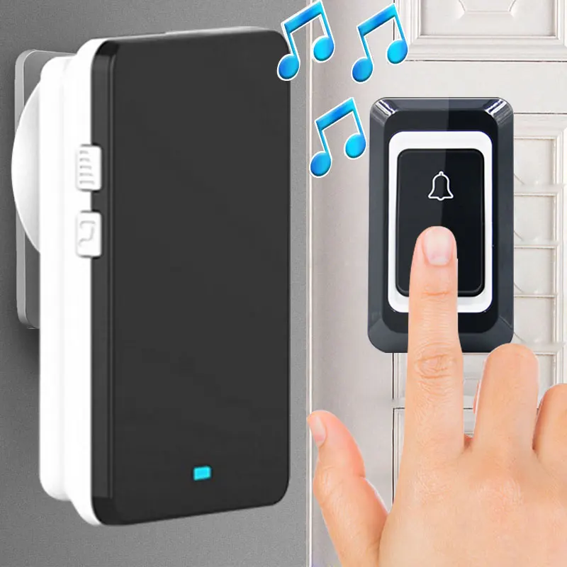 Домашний Беспроводной дверной звонок 28 мелодий простой в установке 4 приемника