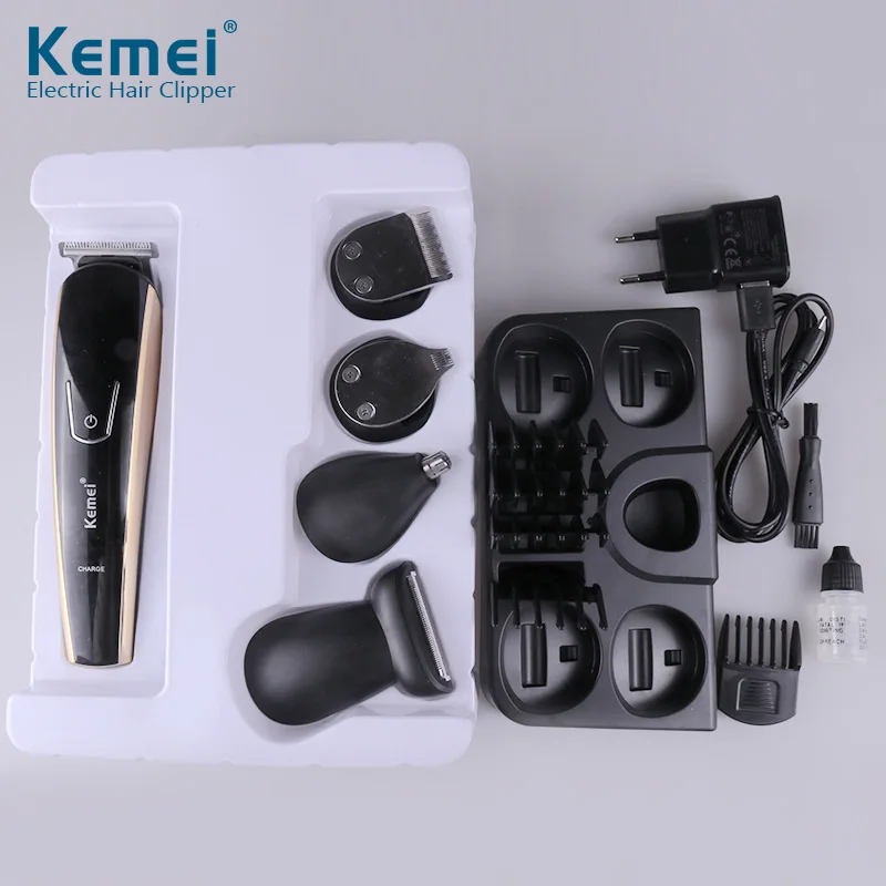 Kemei Multifunctional 5 In 1 Electric Washable Hair Clipper Nose Trimmer Beard Shaver Removable Men's Trimming Hair Clipper D45