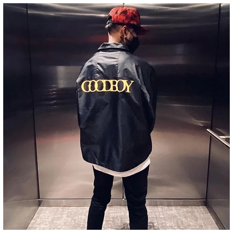 

Куртка xoxogoodboy с длинным рукавом для мужчин и женщин, свободная униформа, ветровка в корейском уличном стиле, с надписью, свободная