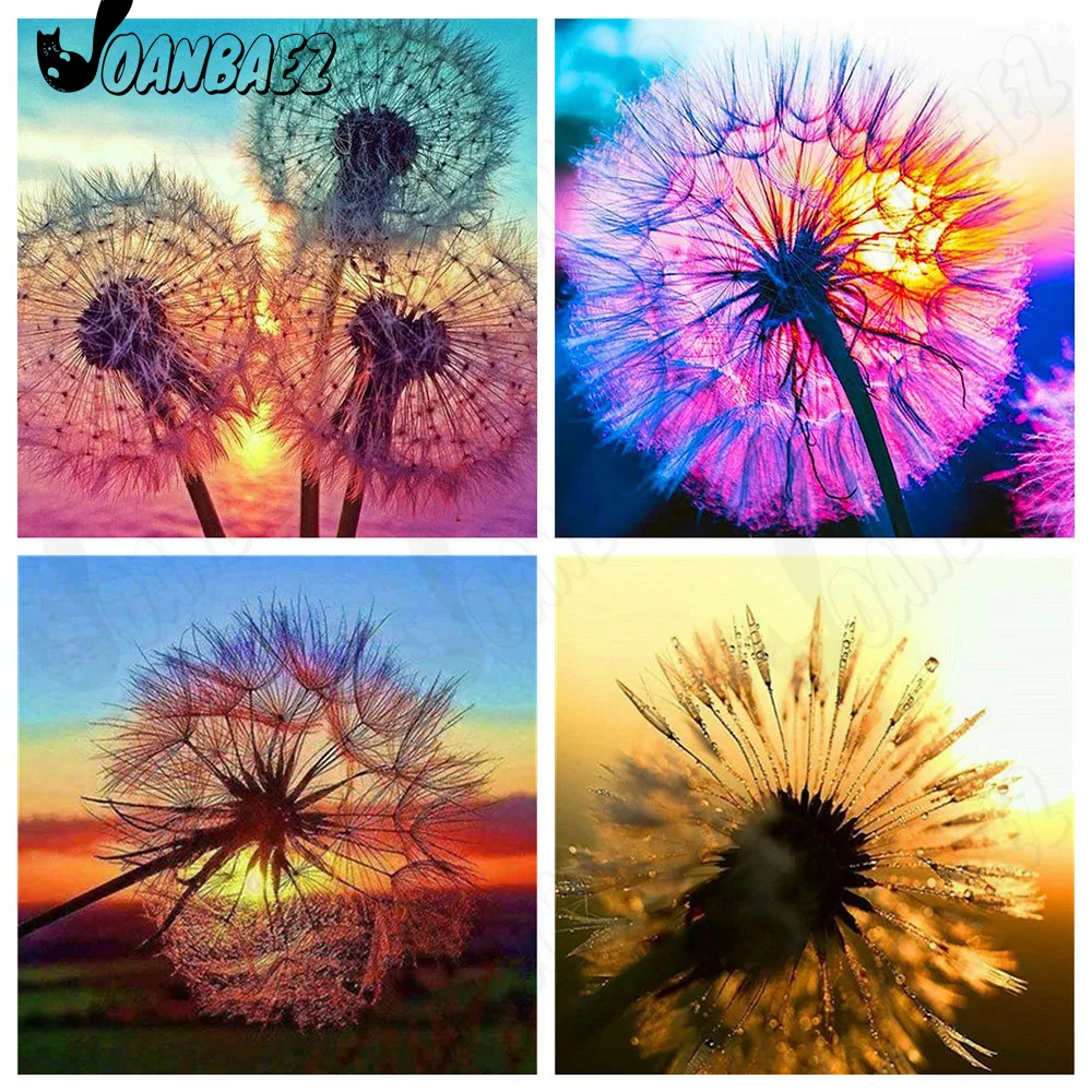 

Plant Diamond Painting 5D Diy Dandelion Cross Stitch Set Gorgeous Mosaic Rhinestone Hand Inlaid Gift Full Diamond Decoration