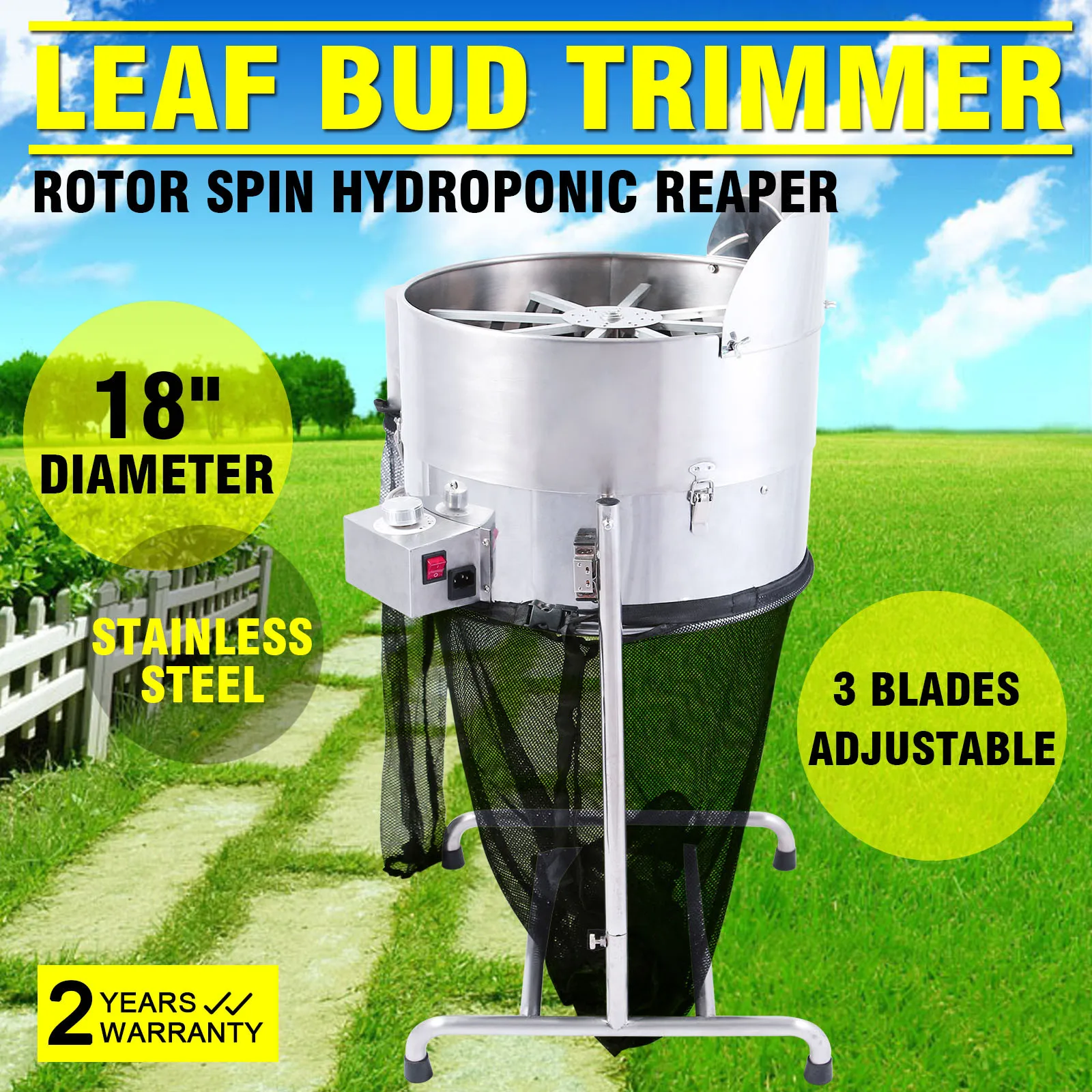 

3 Speed 18inch Automatic Leaf Trimmer Electric Bud Trimmers Reaper Plant Trimming Machine for Planter