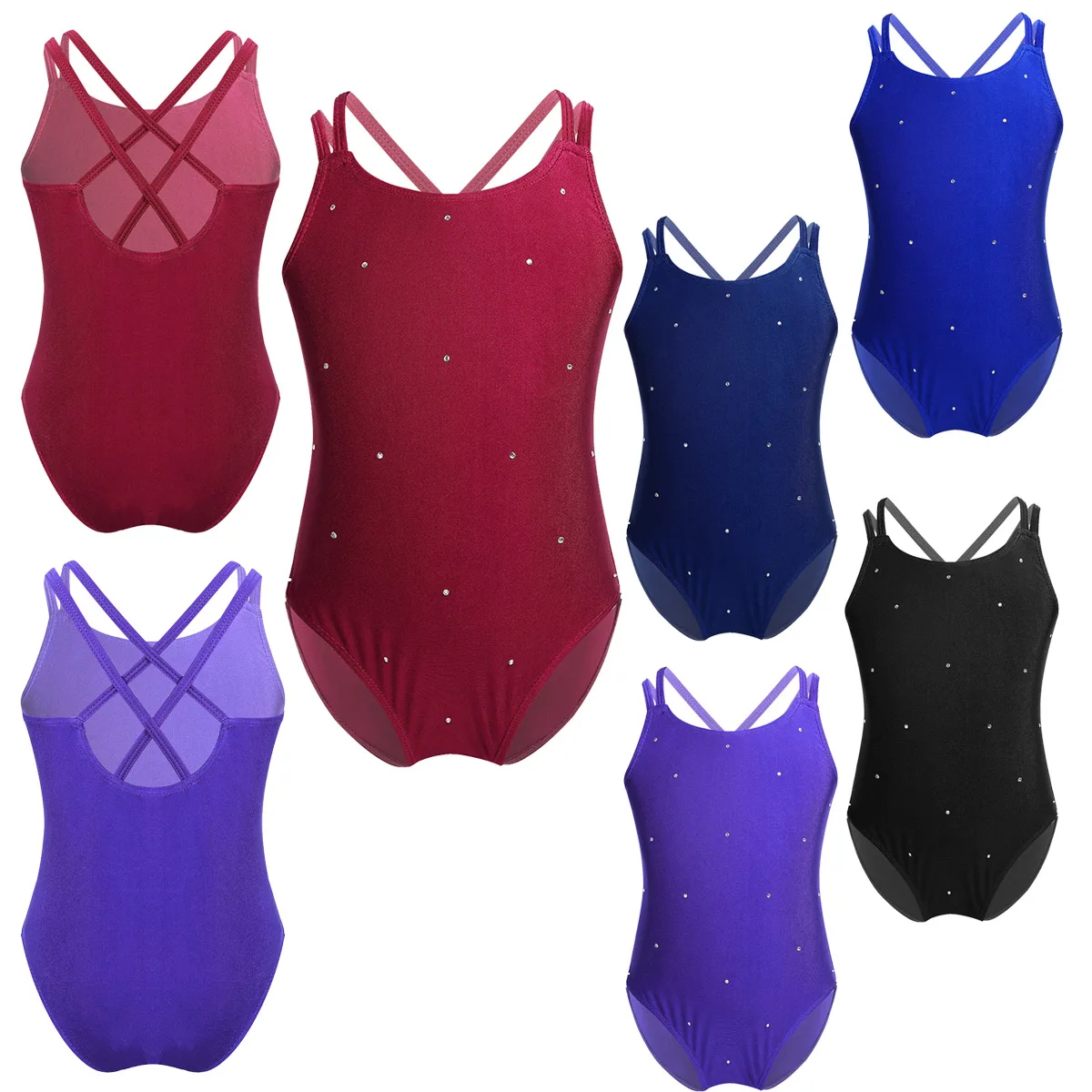 Балетный костюм для девочек на тонких лямках гимнастический купальник