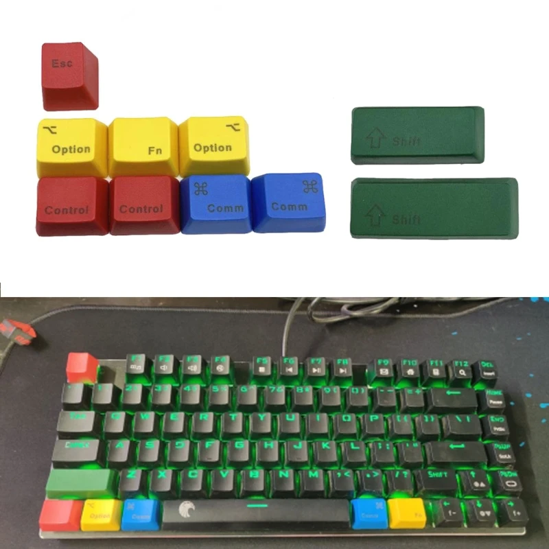 

10Pcs Mac Add on kit Mechanical Keyboard Keycap Top print add-on kit PBT keycap command option cap OEM height