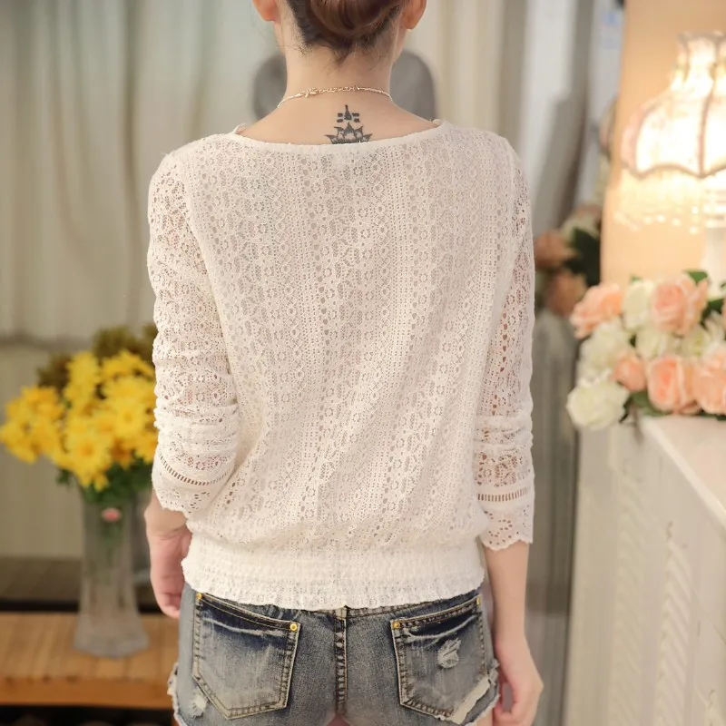 Весна Осень 2019 Корейская женская блузка v образный вырез длинный рукав тонкая