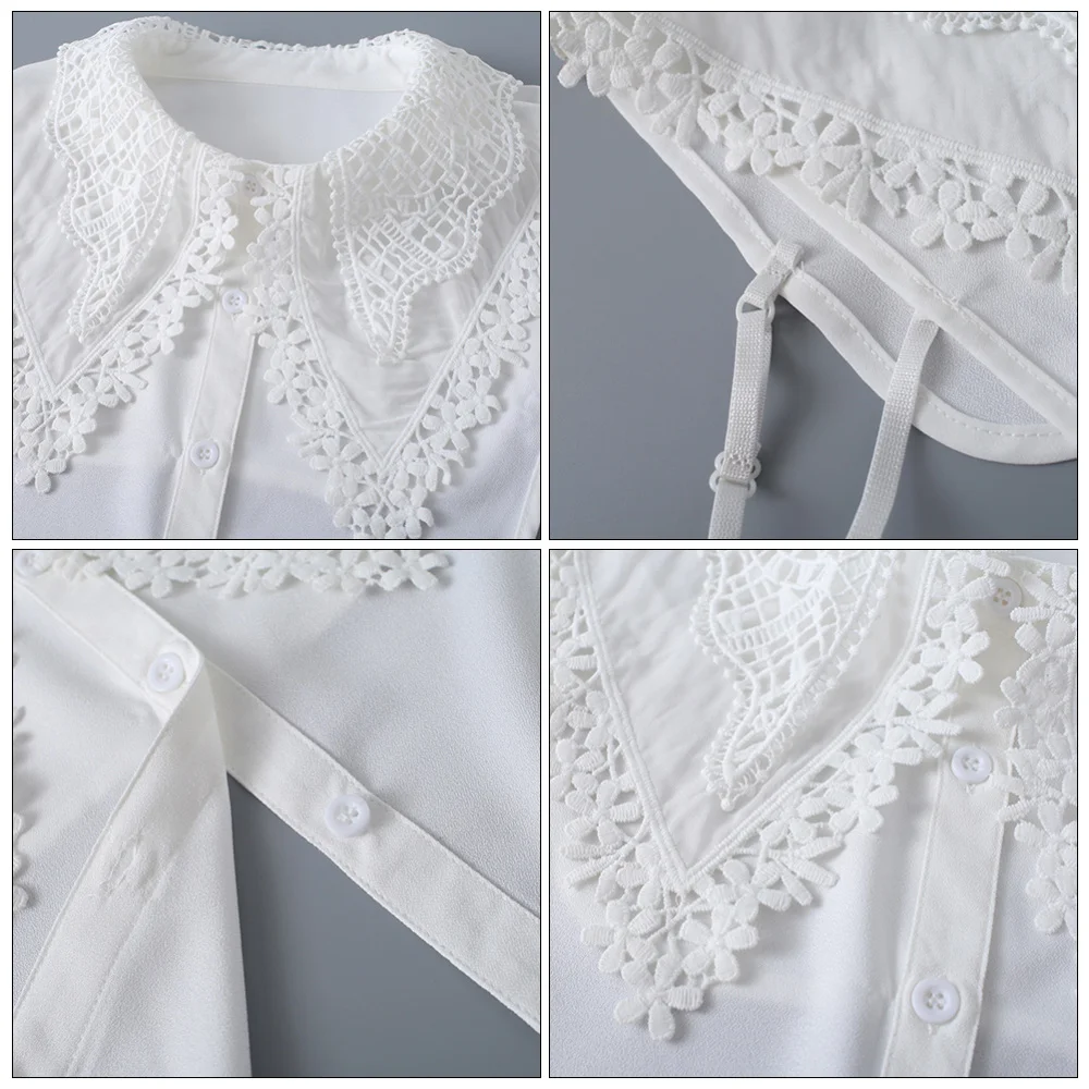 

1pc White Hollow Out Lace Fake Collar Shirt False Collar Costume Accessory