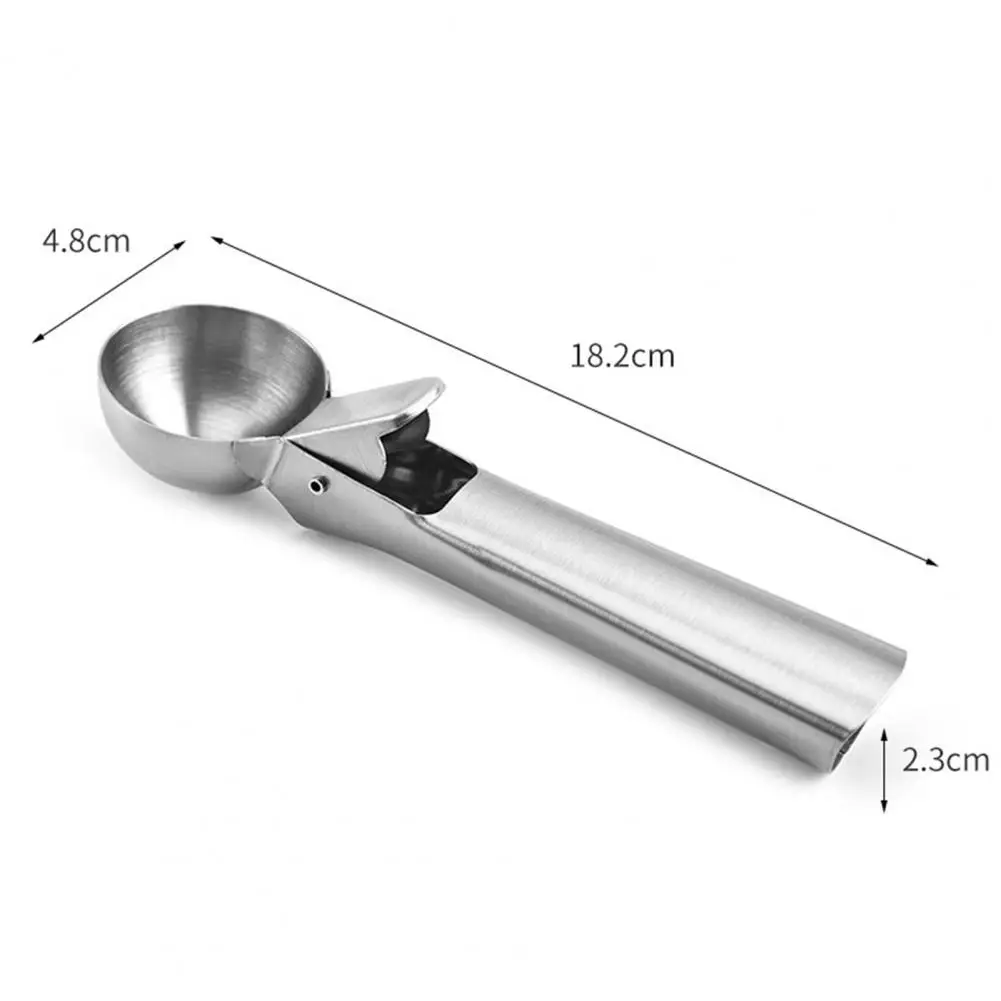 

Cute Ice Cream Scoop Smooth Wear-resistant Stainless Steel Non-stick Spring Handle Cookie Spoon Watermelon Spoon Ice Ball Maker