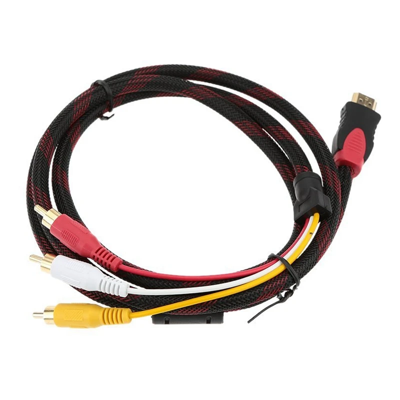 1 5 м/5 футов Позолоченный 1080P HDMI штекер 3-RCA компонентный видео и аудио HD конвертер