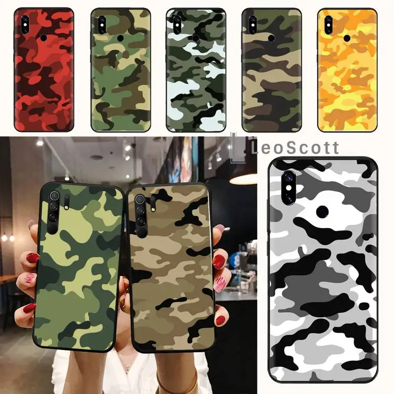 

Camouflage Pattern ArmyGreen Phone Case For Xiaomi Redmi note 7 8 9 t max3 s 10 pro lite funda shell coque cover