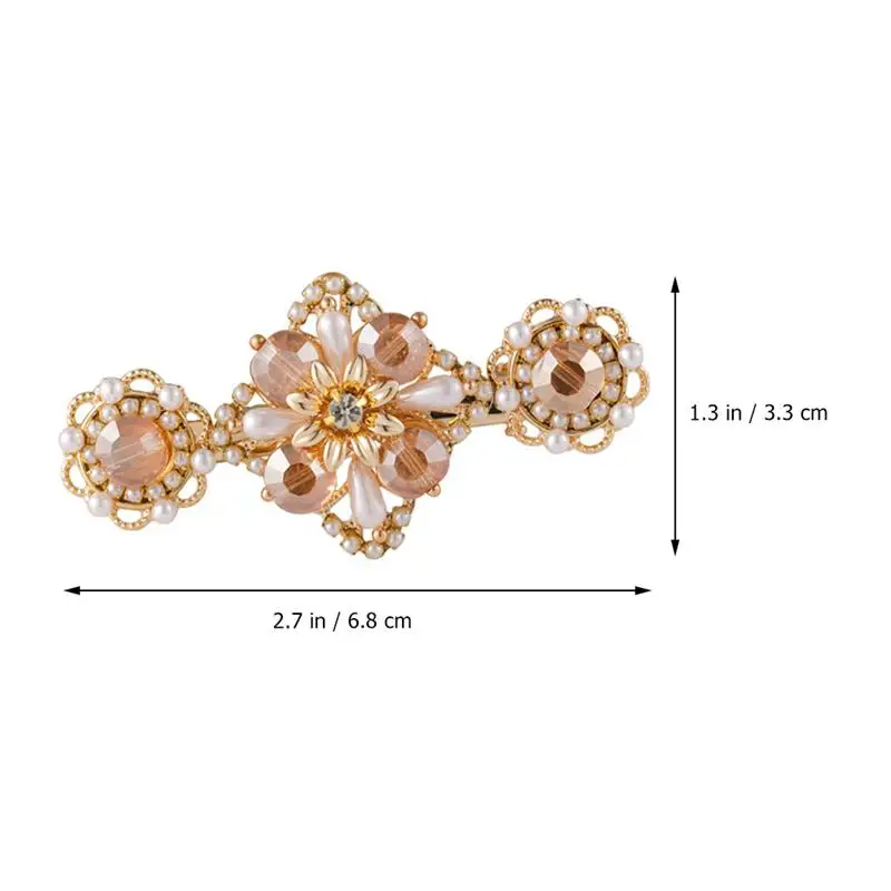 

Pearl Hair Clip Crystal Flower Hairpin Fashion Hair Barrettes Birthday Gift