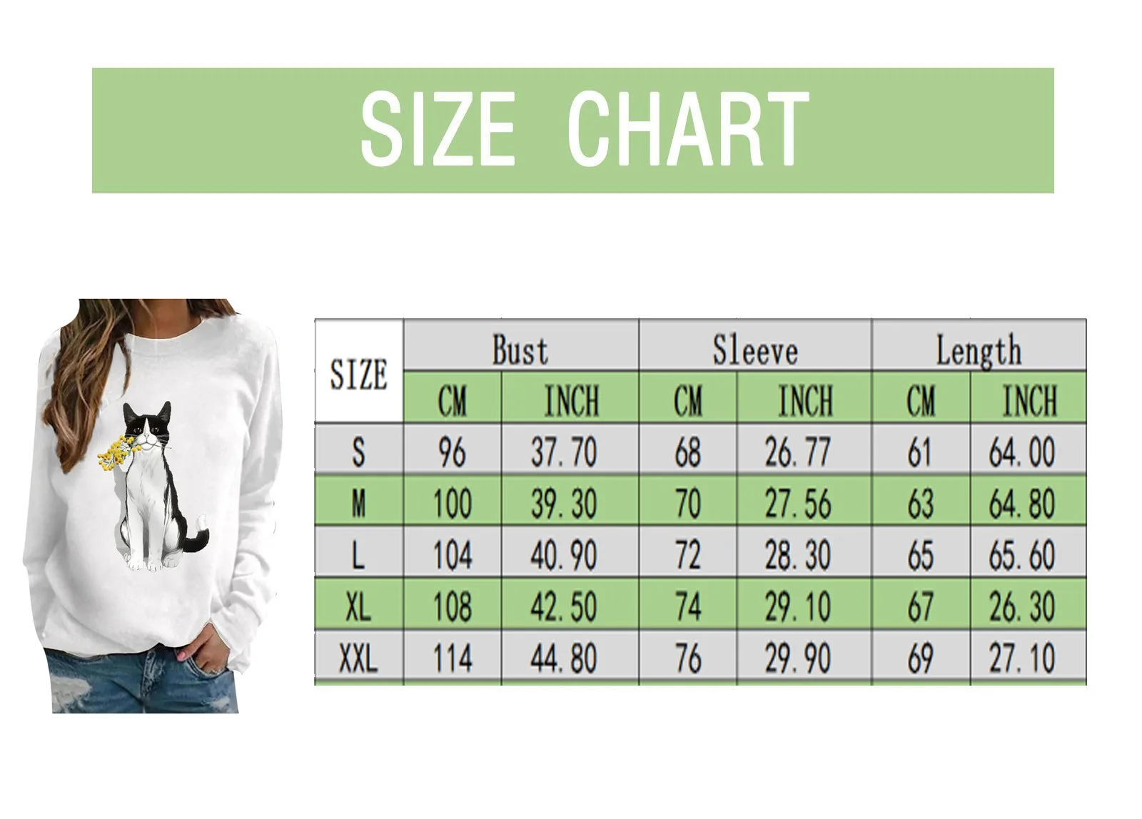 

Cat Print Whtie Pullover Vintage Sweatshirt Women Teens Autumn 2021 Long Sleeve Casual Streetwear England Plus Size Tops#25