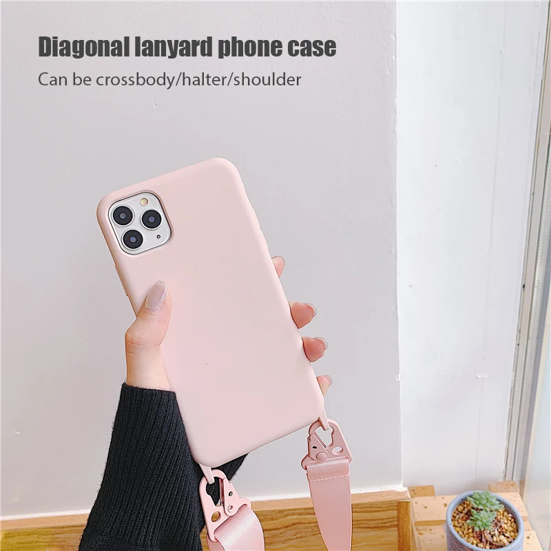 Однотонный чехол со шнурком для iphone 11 12 Xs Pro Max мини Плетеный тканевый с веревкой и