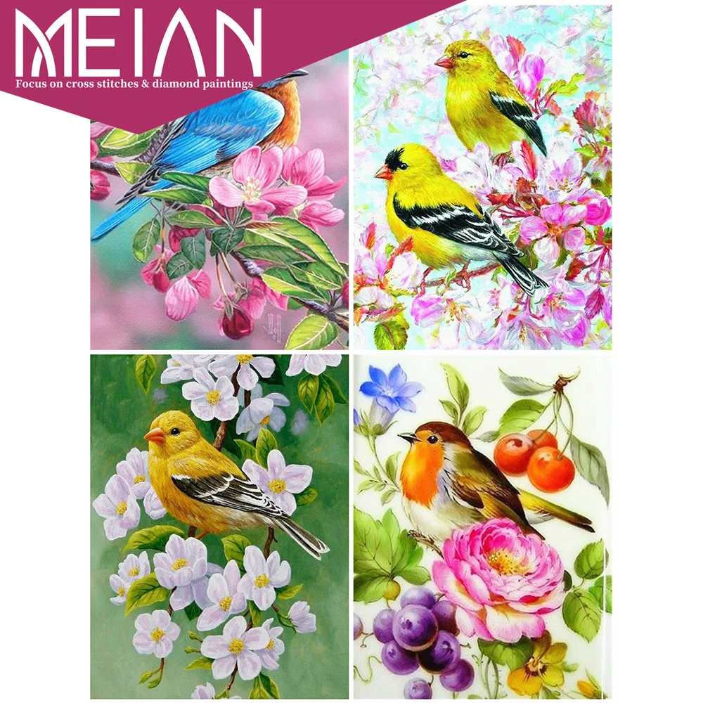 Картина из квадратных страз Meian Bird 2020 животное 5d Новое поступление алмазная