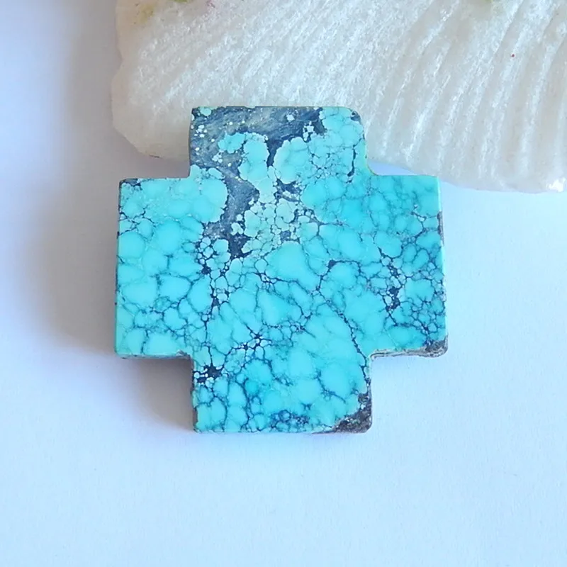 Натуральный драгоценный камень крест Бирюза Кулон Кабошоны бисер подарок на