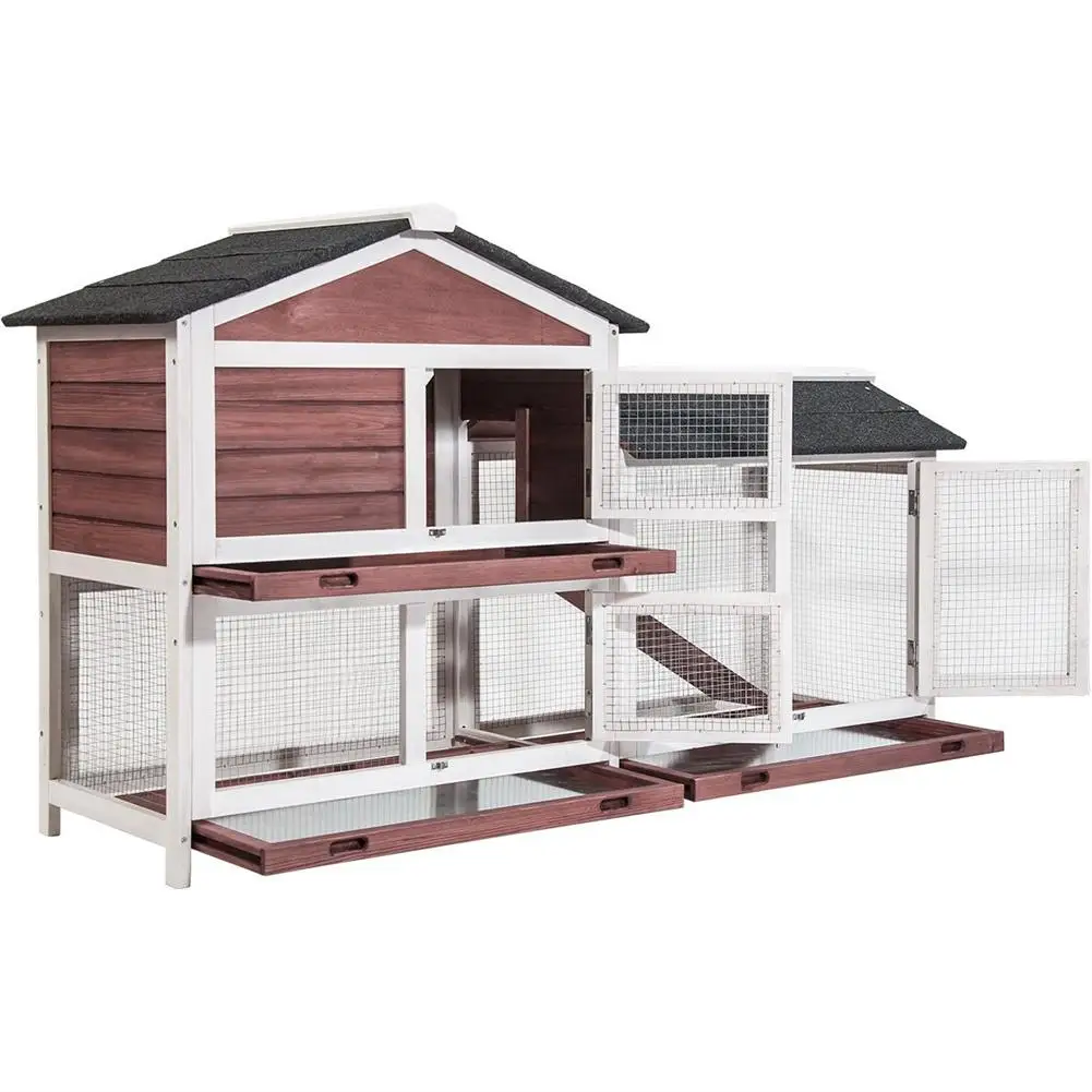 

Pet Rabbit Hutch Wooden House Chicken Coop for Small Animals Pet Supplies