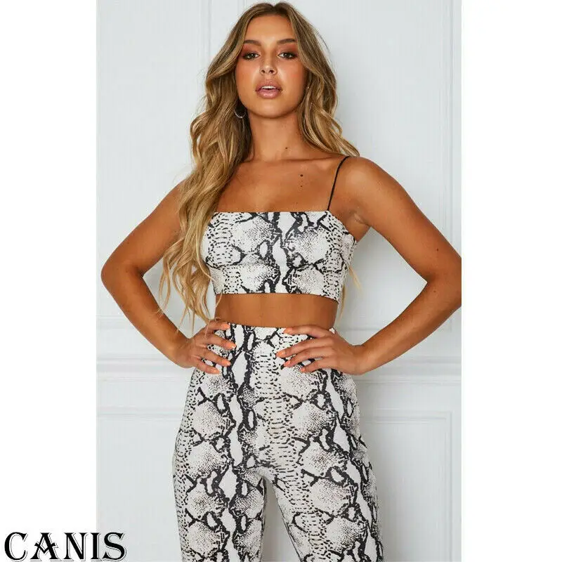 2019 Newest Fashion Sexy Ladies Women Snakeskin Vest pattern Camisole Sleeveless Camis Top | Женская одежда