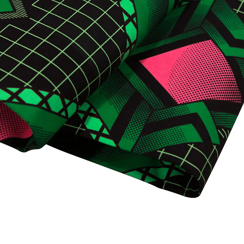 

100% Cotton New Fashion African Red & Dark Green Print Fabric High Quality Ankara Wax Java