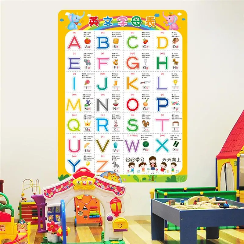 Practical Early Learning Sticker English Letters Recognizing Wall Stickers Decals Home Adornment for Kids Room |