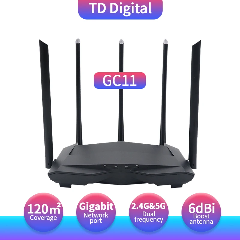 Tenda беспроводной AC1200 WiFi роутер с 2 4G/5 0G антенна высоким коэффициентом усиления для