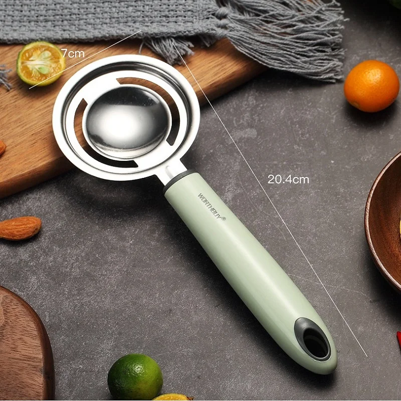 

Stainless Steel Egg Yolk Separator Rotary Manual Egg Beater Mixer with Small Funnel Baking Accessories Kitchen Cooking Gadgets