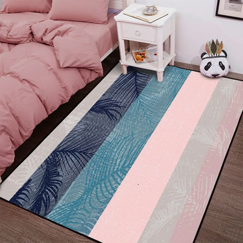 

Cartoon Rabbit Kids Carpet Pink Cute Bedroom Rug For Girls Nordic Children Room Bedside Mat For Baby Room Floor Mat Anti-slip