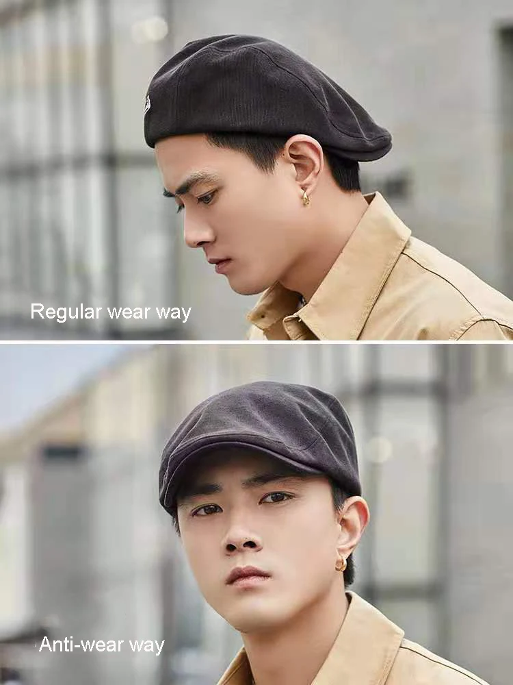 2021 Summer Men Fashion Cotton Beret Hat Newsboy Hat Spring Autumn Retro Beret Cap Unisex Anti-wear Sun Hats Women Universal Cap