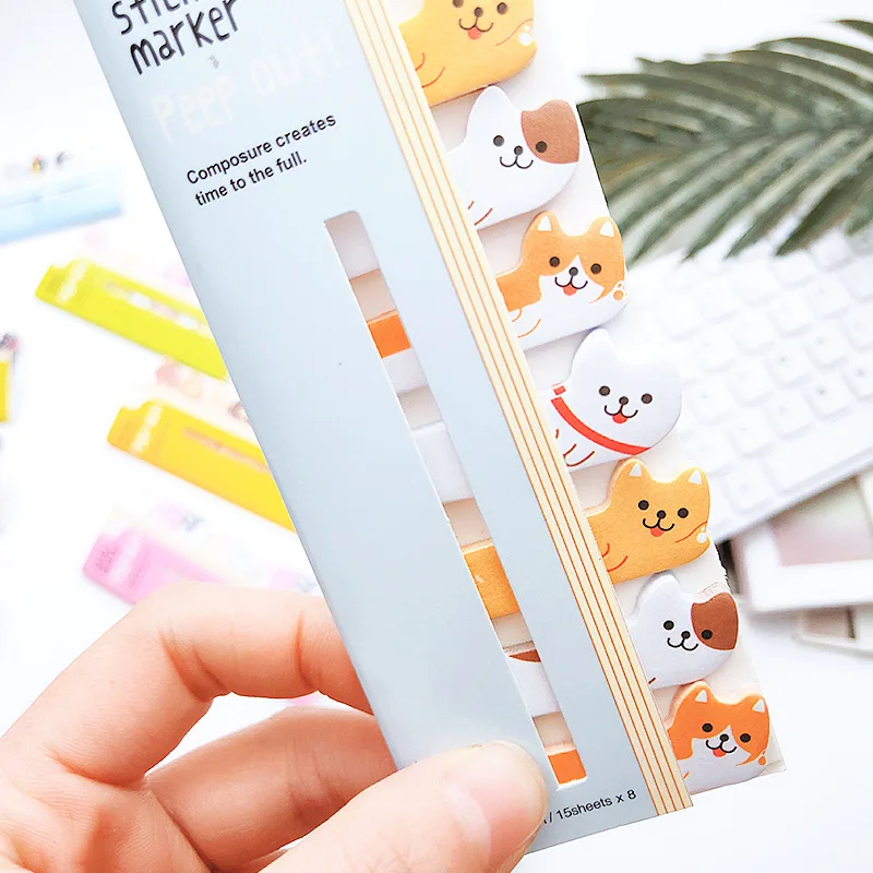 

Kawaii Memo Pad Bookmarks Creative Cute Cat Panda Sticky Notes index Posted It Planner Stationery School Supplies Paper Stickers