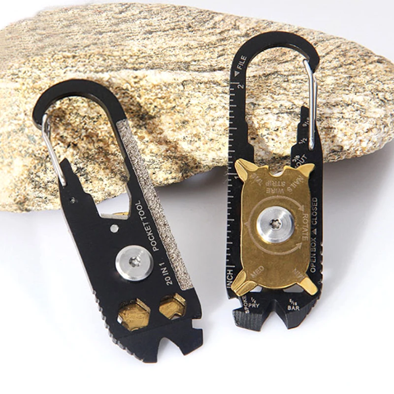 

1Pcs Innovative 20 in 1 Steel Wrench Screwdriver EDC Keychain Multi-functional Accessories Pocket Survival Outdoor Small Tools