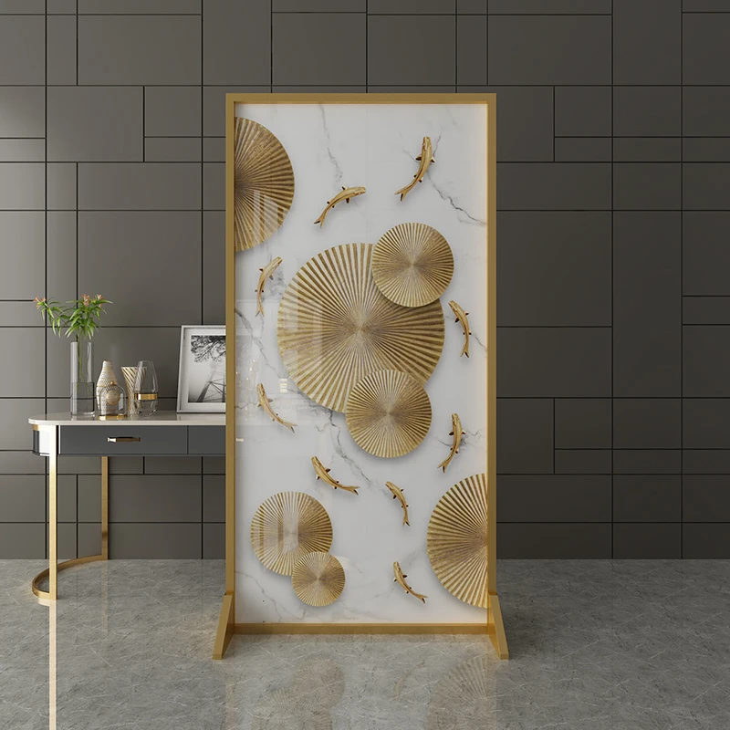 

Nordic Art Screen Partition Living Room Entrance Light Luxury Screen Office Metal Mobile Screen Customized Partition
