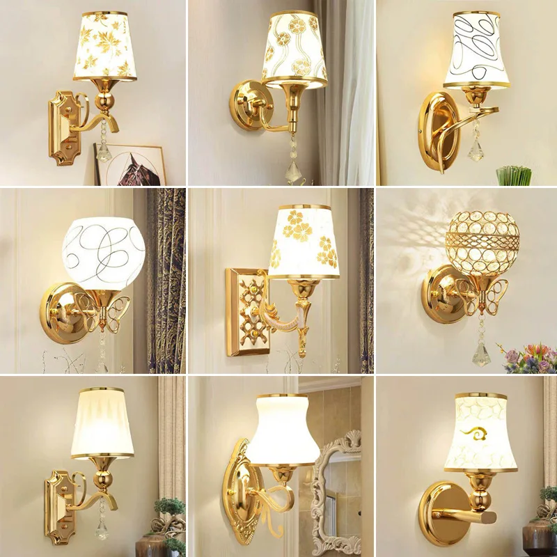 

Modern Gold Wall Lamp Foyer Bedroom Bedside Corridor Loft Wall Sconce Bean Glass Ball Wall Light LED Round Ball Wall Lamp decor