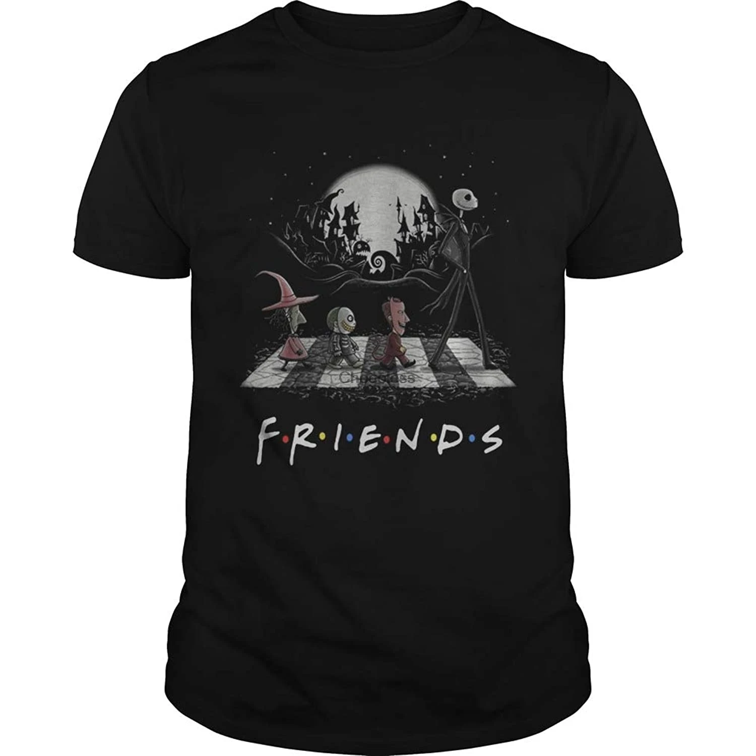 

DEANS Friends The Nightmare Before Christmas AbbeyRoad Halloween Shirt Cool Graphic T Shirts Funny Cute Tees Tshirt Black