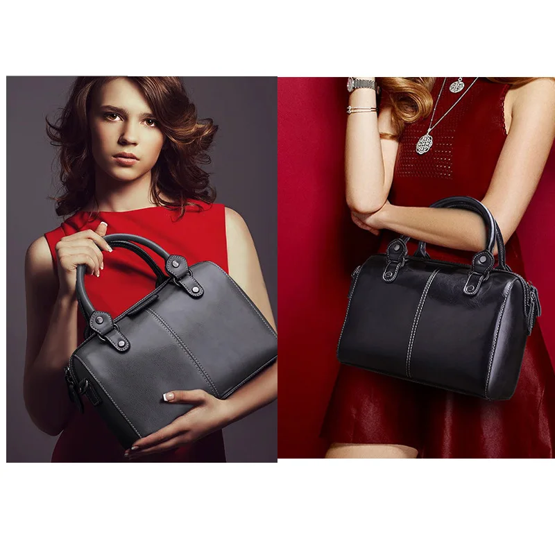 Реальной Коровы Кожаные Женские Сумки Женщины Плеча Неподдельной Кожи Сумка