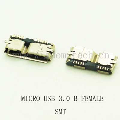 

100PCS-500PCS Micro USB 3.0 10P Female Socket Charging Connector SMT Type For Phone Mobile Hard Disk Aaccessories