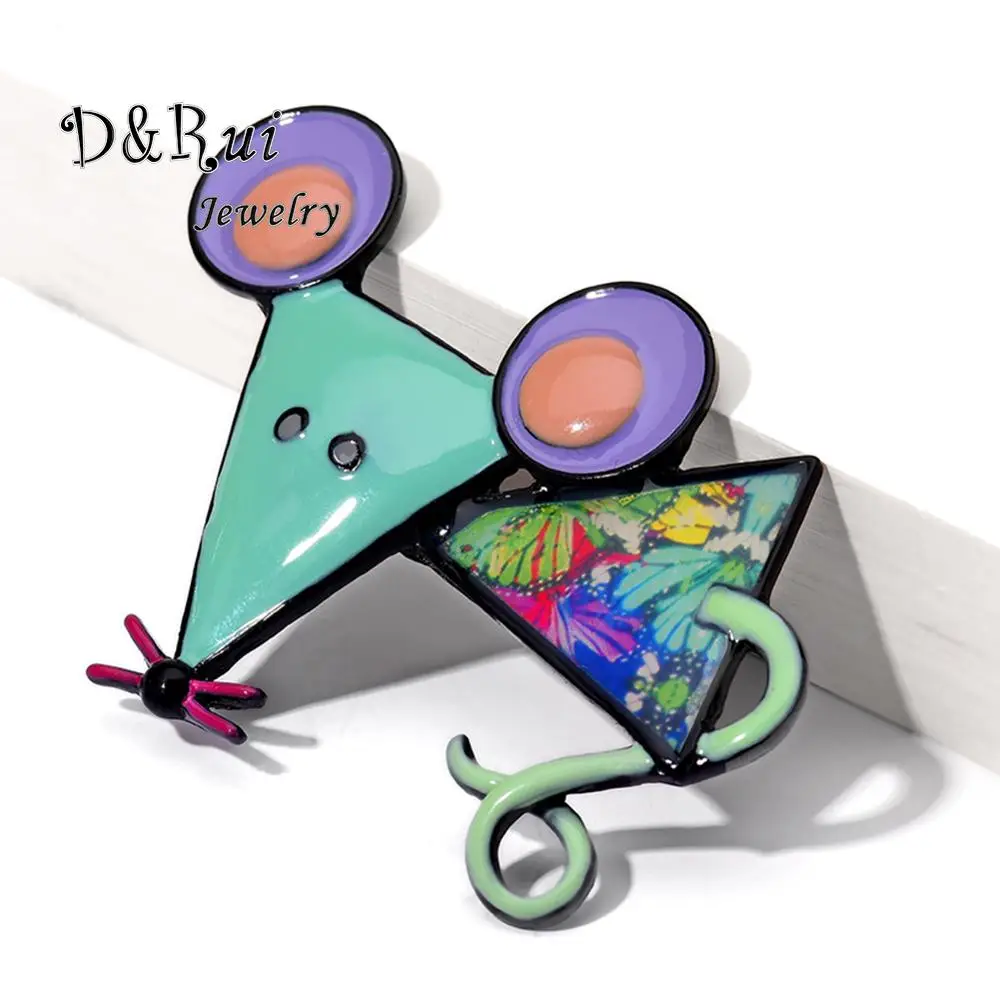 Милые эмалированные Броши с изображением мыши булавки для женщин аксессуары