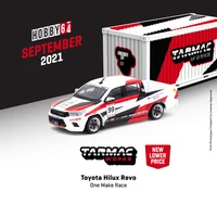 tarmac works 164 toyota hilux revo one make race 99 with container diecast model car