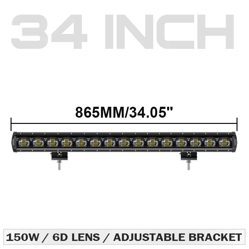 34 inch Led Bar 6D объектив 8 14 20 27 33 40 дюймов Однорядный светодиодный светильник для внедорожника 4WD ATV UAZ Точечный светильник 12 В 24 В для вождения рабочий светильник для модернизации автомобиля - Цвет: 34 inch Led Bar