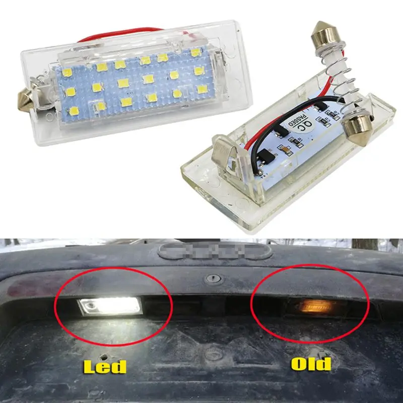 

2Pcs White CANbus LED Number License Plate Light Lamp 18 SMD 3528 For BMW E53 X5 1999-2003 E83 X3 03-10 X7JF