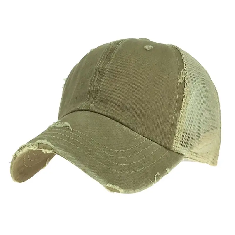 Винтажная потертая бейсболка для мужчин и женщин сетчатая однотонная с