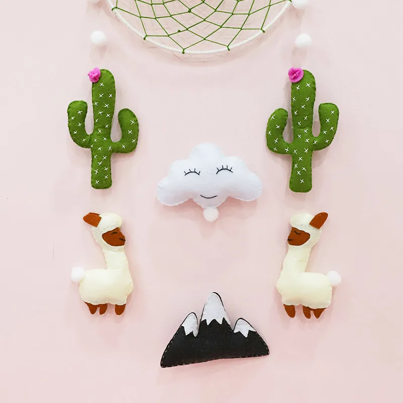 Хранитель снов ручной работы колокольчики в пасторальном стиле кактус Альпака и