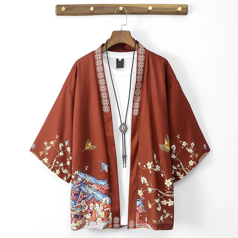 

Summer Yukata Men Japanese Male Kimono Karate Cardigan Kimono Shirt Men Haori Kimonos Traditional Japanese Mens Clothing FF3218