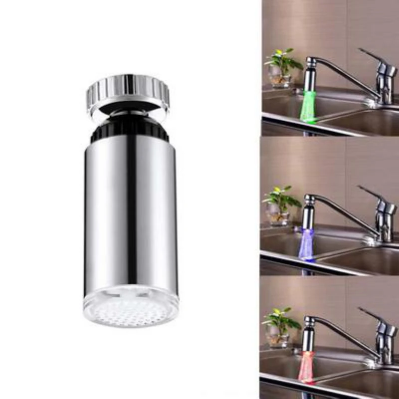 

Innovative Kitchen Faucet Splash-Proof Universal Filter LED With Lamp Long-distance Rotary Faucet ABS Temperature Control