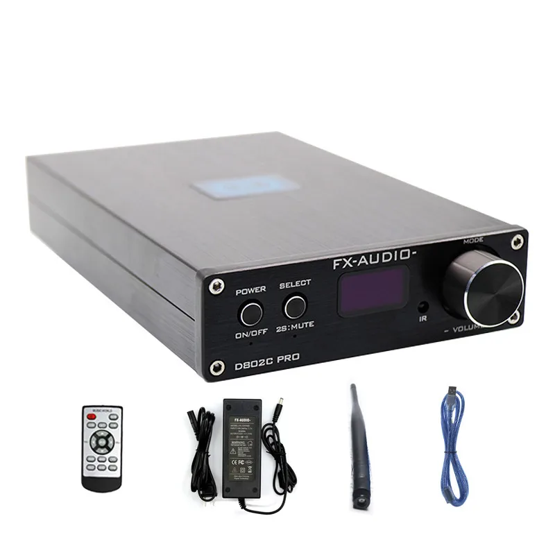 FX D802C PRO беспроводной Bluetooth вход USB/AUX/оптический/коаксиальный чистый цифровой аудио усилитель 24 бит/192 кГц 80 Вт+ 80 Вт OLED