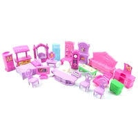 22pcsset furniture miniature rooms for doll 3d dolls house set baby kids pretend play toys christmas gift plastic