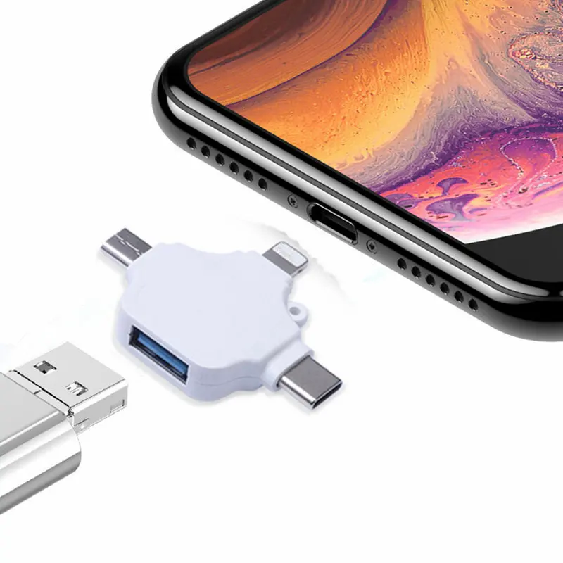 4в1 OTG USB адаптер для iPhone iPad IOS Android Type C 3 0 Micro Все в 1 кардридер подключение U